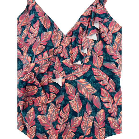 J. Hara One Piece Ruffle Swimsuit Size 16 - Picture 2 of 6